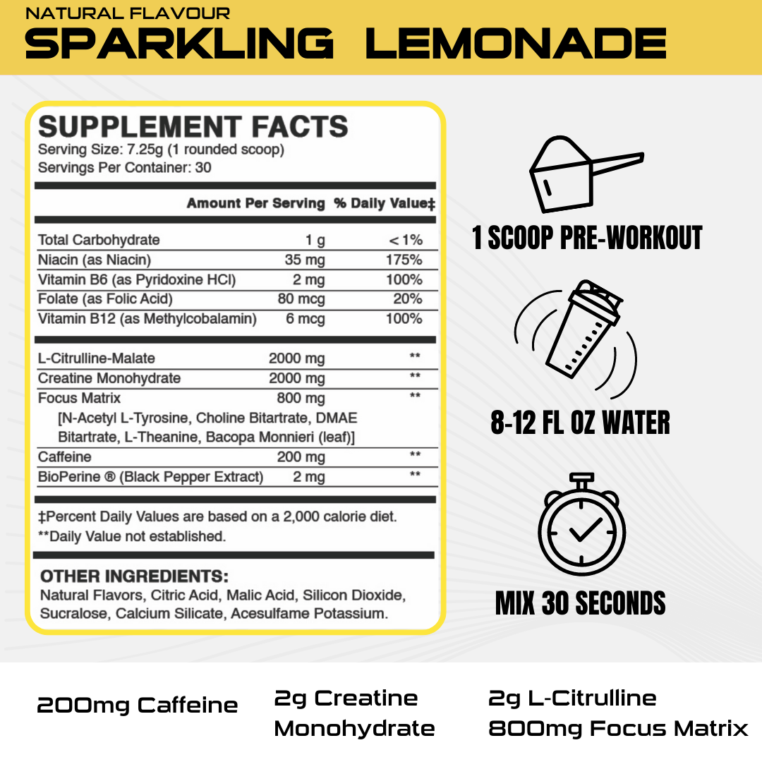 Pre-Workout- Sparkling Lemonade